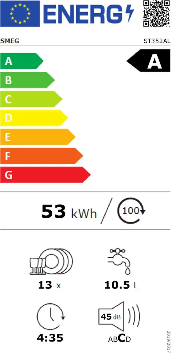 Smeg ST352AL Inbouwvaatwasser 13 Couverts