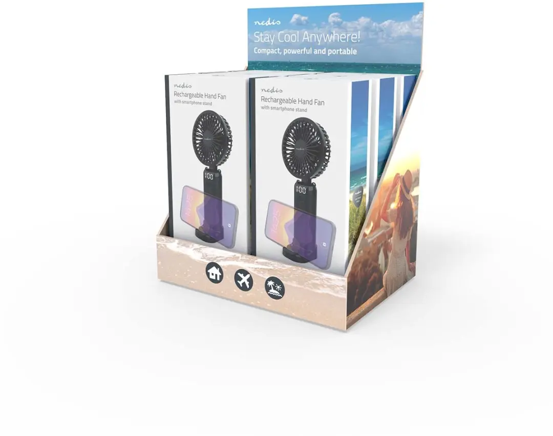 Nedis Handventilator FNHH3BOX2 - 6 Snelheden - Zwart