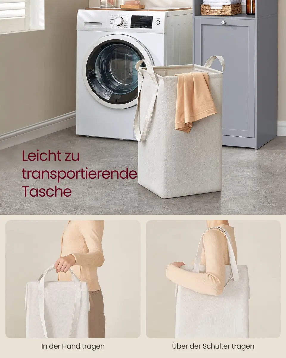 Songmics Badkamerkast met Wasmand - 48L - Grijs