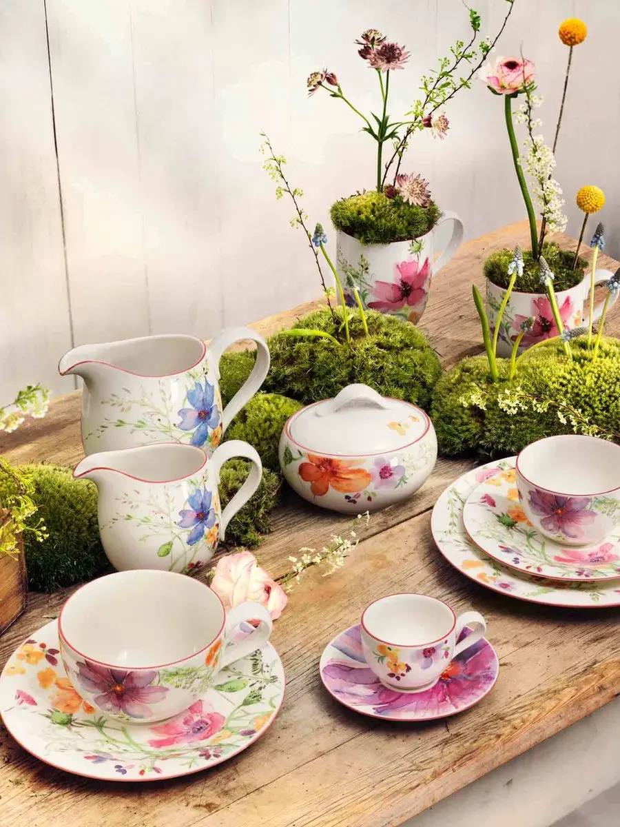 Villeroy & Boch Mariefleur Basic Tassen & Untertassen - 6 Stuks - 80ml