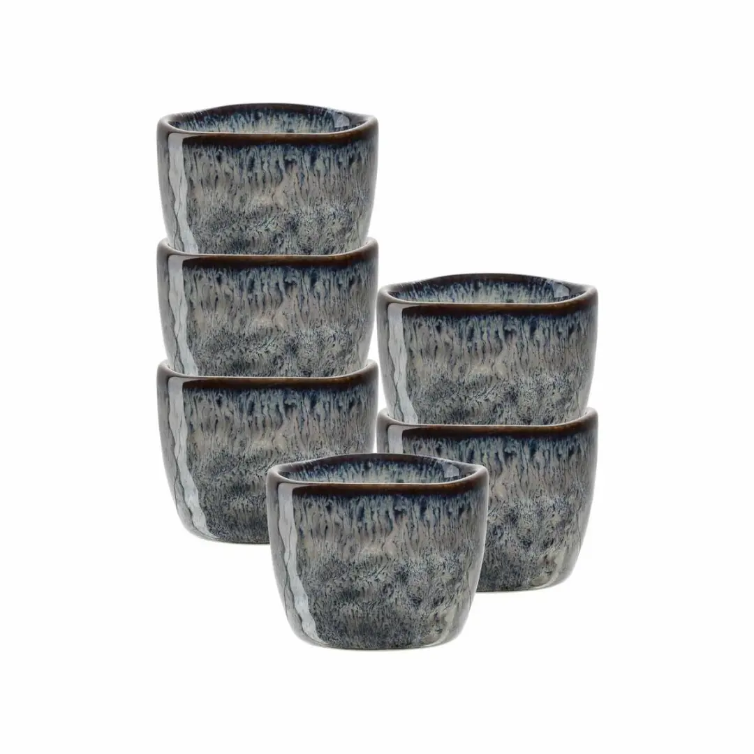 Leonardo Matera Eierbekers Set 6 - Ø5,2cm Antraciet