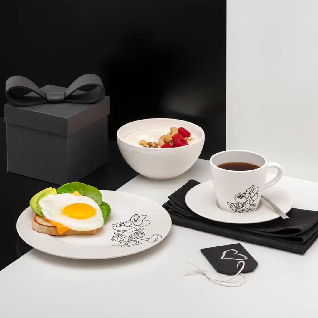 Villeroy & Boch Manufacture Rock blanc Mickey Mouse Ontbijt/Dessertbord - 21,7 cm - 6 Stuks