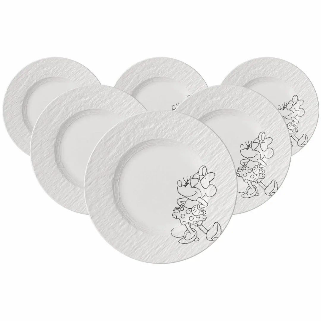 Villeroy & Boch Manufacture Rock blanc Mickey Mouse Ontbijt/Dessertbord - 21,7 cm - 6 Stuks - afbeelding 6 van 6