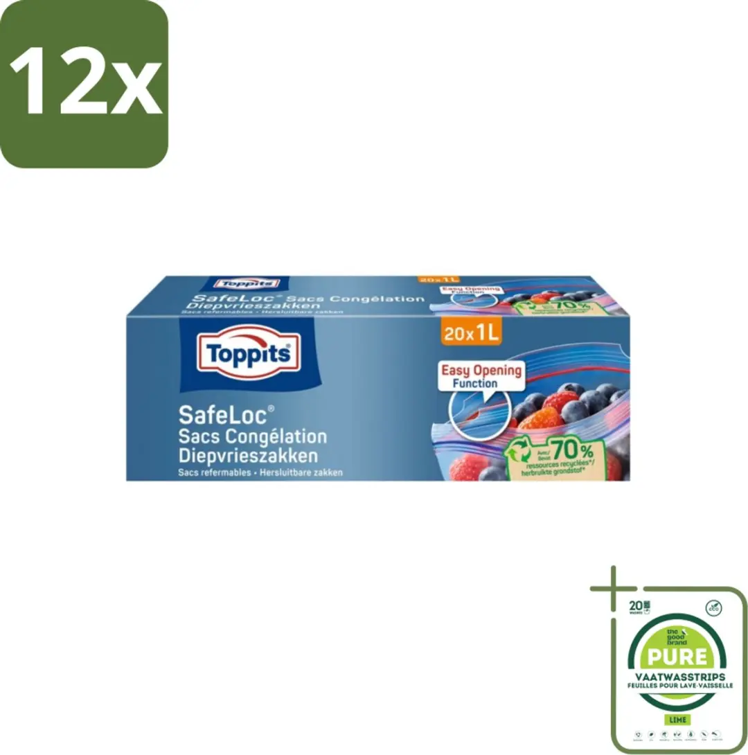 Toppits Safeloc Diepvrieszakken 1L