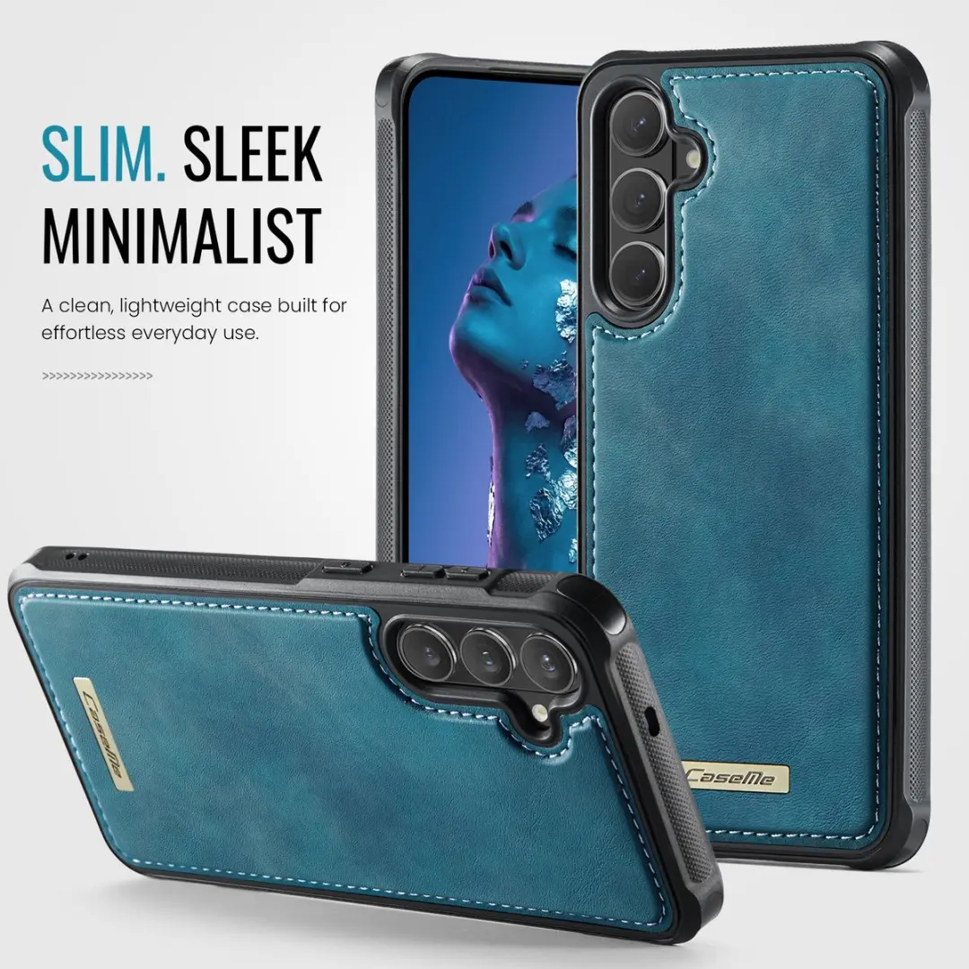 Caseme C69 Leather Back Cover Hoesje - Samsung Galaxy S26 Plus - MagSafe - Blauw