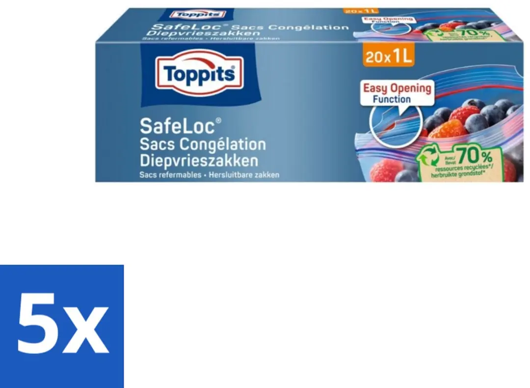 Toppits Safeloc Diepvrieszakken 1L