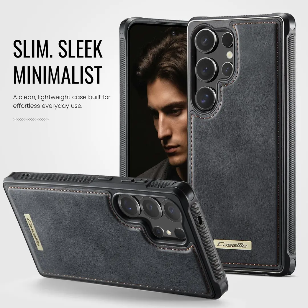 Caseme C69 Leather Back Cover Samsung Galaxy S25 Ultra - MagSafe - Zwart