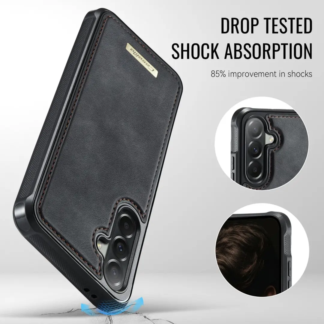 Caseme C69 Leather Back Cover - Samsung Galaxy A57 - MagSafe - Zwart
