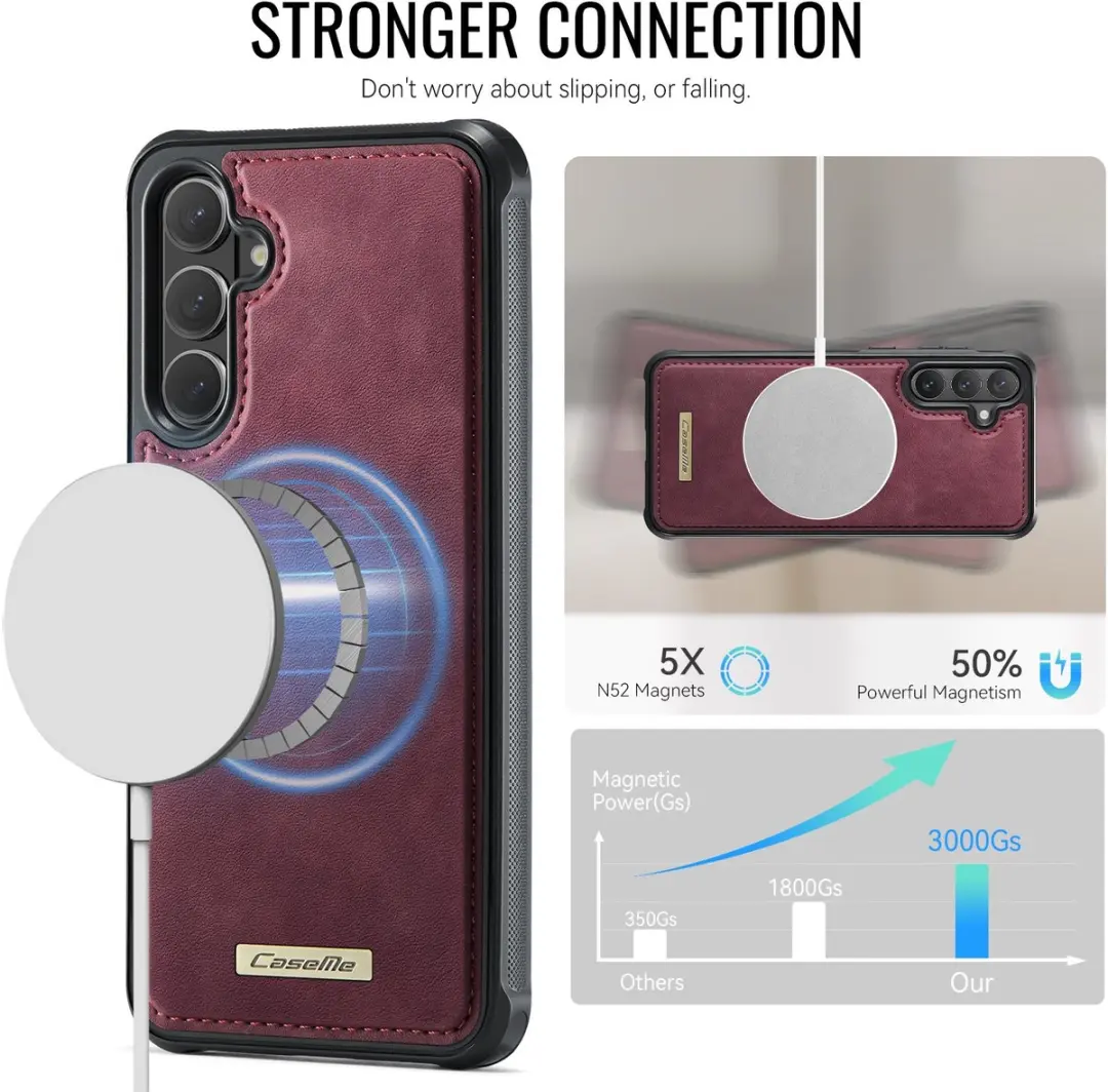 Caseme C69 Leather Back Cover - MagSafe Rood