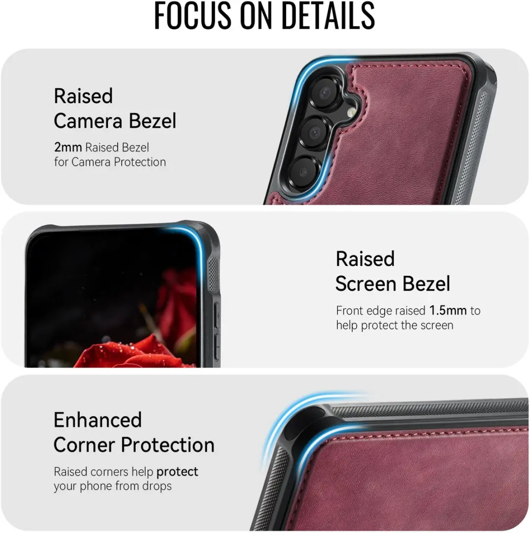 CaseMe C69 Leather Back Cover MagSafe - Rood - Samsung Galaxy A35/A55