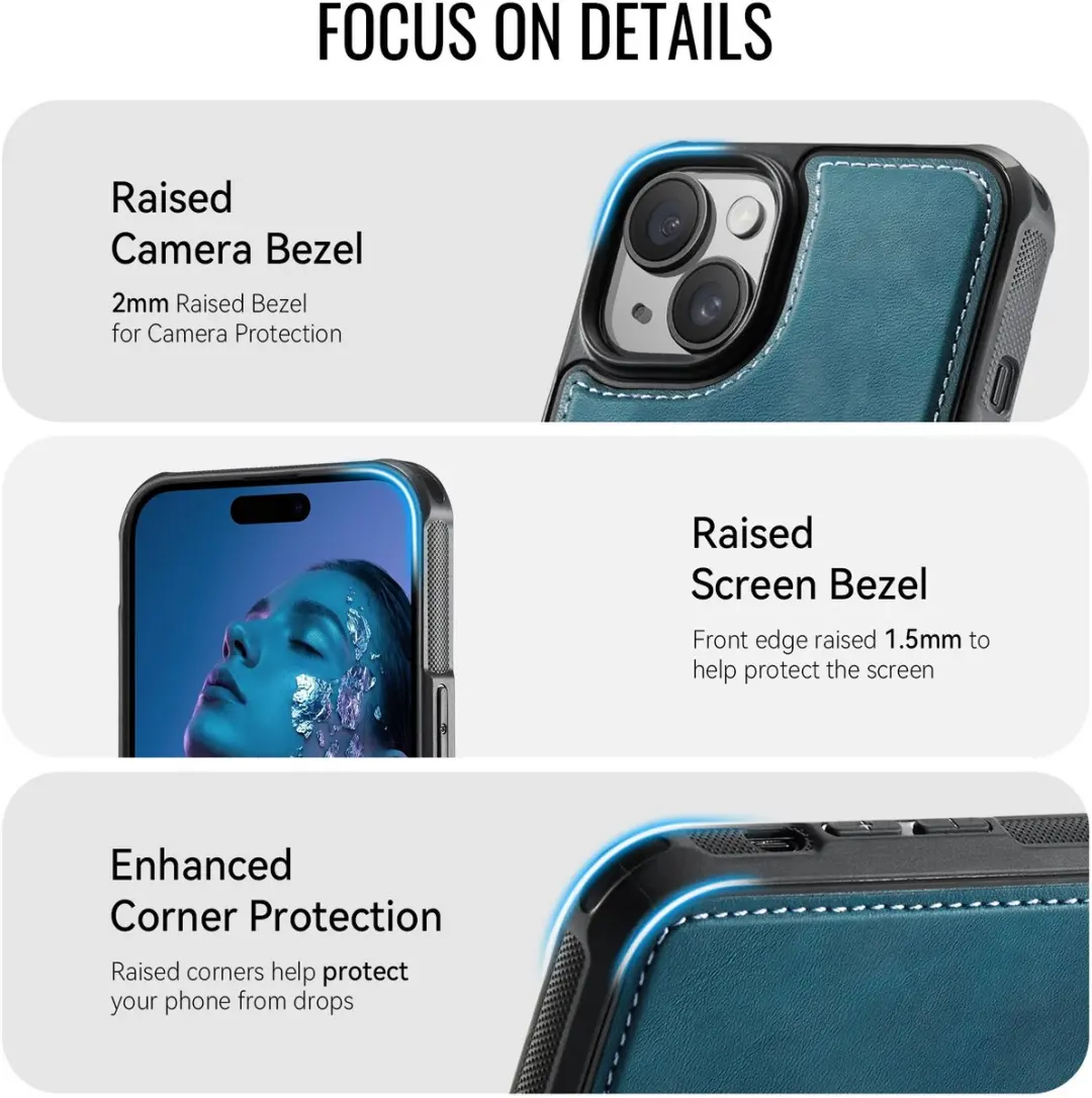CaseMe C69 Hoesje iPhone 14 MagSafe - Blauw