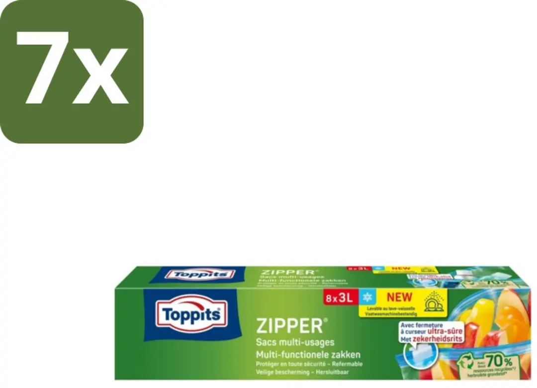 Toppits Zipper Multifunctionele Zakken 3L