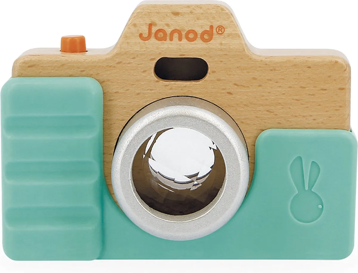 Janod Fotocamera 5381 - Houtkleurig/Turquoise