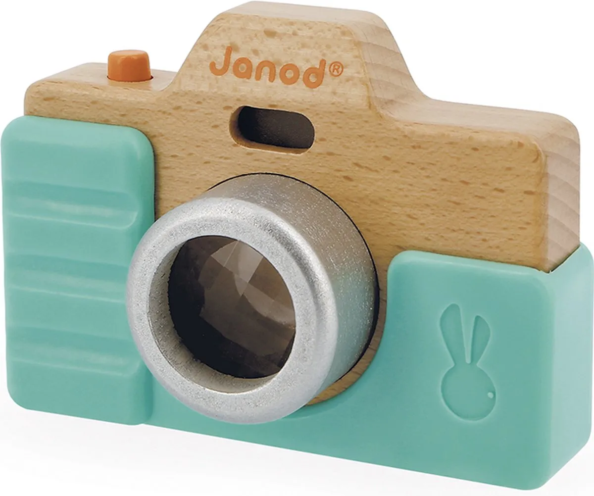 Janod Fotocamera 5381 - Houtkleurig/Turquoise