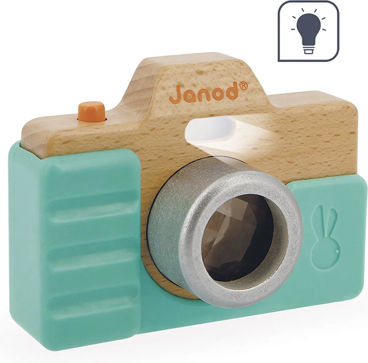 Janod Fotocamera 5381 - Houtkleurig/Turquoise