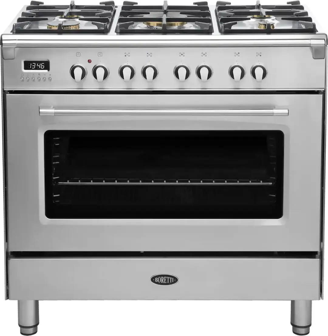 Boretti CFBG901IX3 Gasfornuis 90cm - 5 Branders - Enkele Oven 87L
