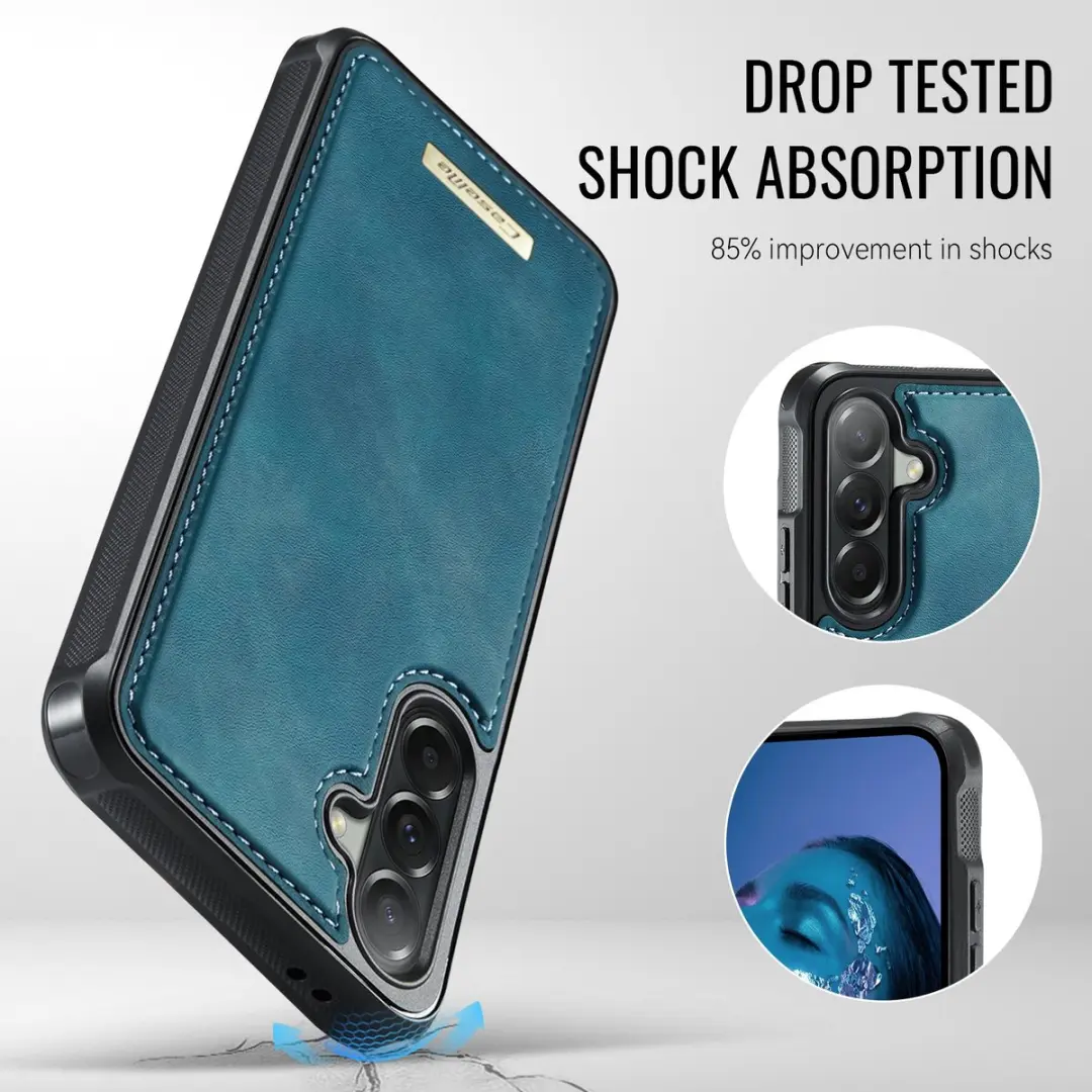 Caseme C69 Leather Back Cover MagSafe - Blauw