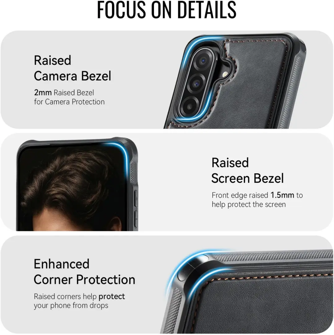 Caseme C69 Leather Back Cover - Samsung Galaxy A56 - MagSafe - Zwart