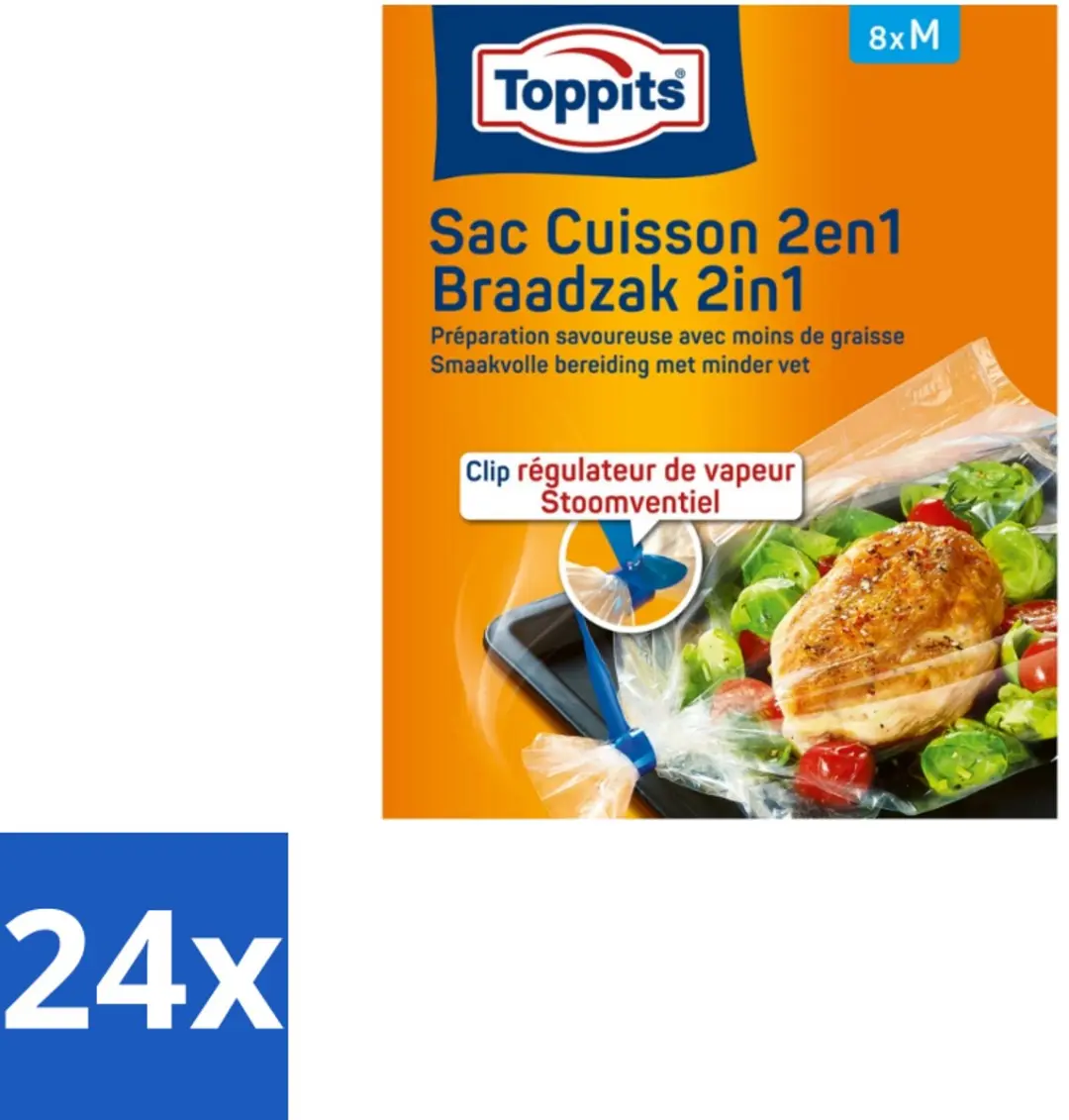 Toppits Braad- & Stoomzakken 2-in-1 M