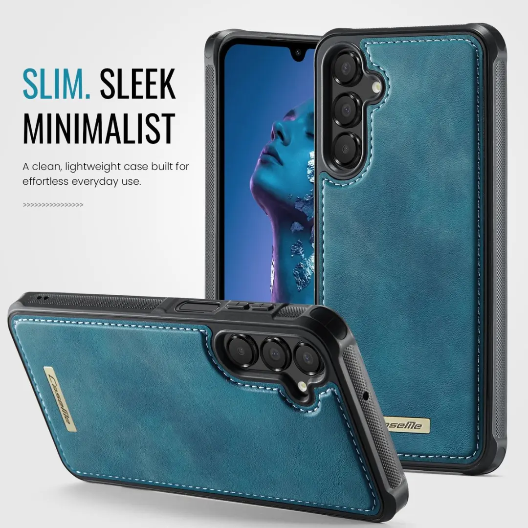 Caseme C69 Leather Back Cover MagSafe - Blauw
