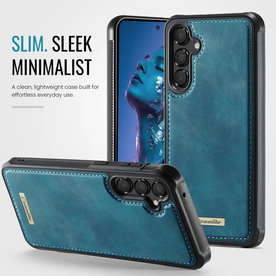 CaseMe C69 Leather Back Cover MagSafe - Blauw - Samsung Galaxy A35/A55