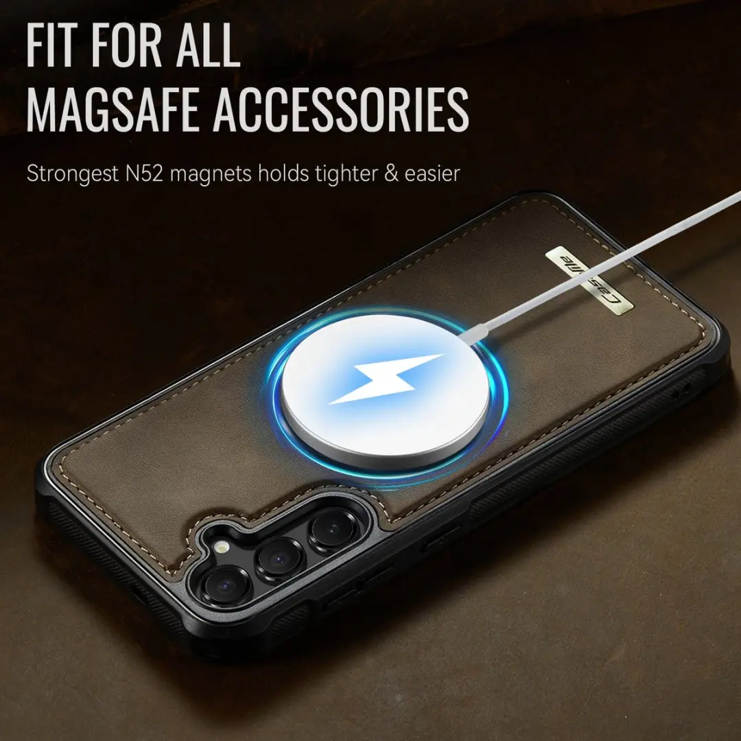 Caseme C69 Leather Back Cover Samsung Galaxy S25 FE - MagSafe - Bruin