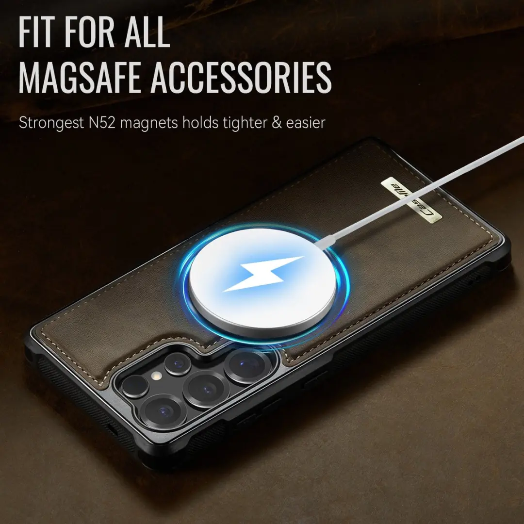 Caseme C69 Leather Back Cover - Samsung Galaxy S25 Ultra - MagSafe - Bruin