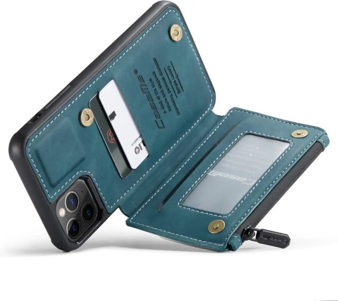 Caseme CSM-32672 Back Cover Wallet Kunstleer Hoesje - iPhone 11 Pro Max - Blauw