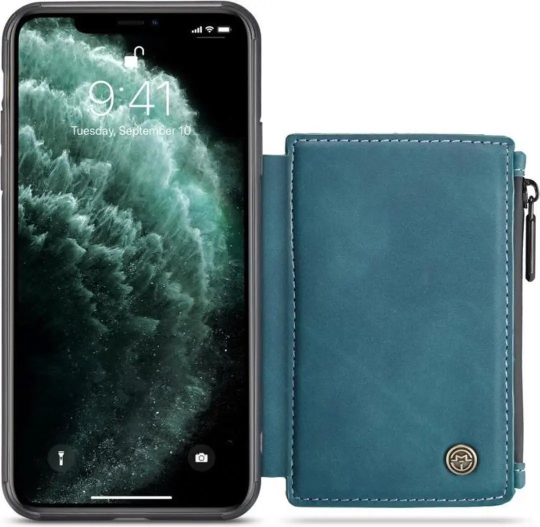 Caseme CSM-32672 Back Cover Wallet Kunstleer Hoesje - iPhone 11 Pro Max - Blauw