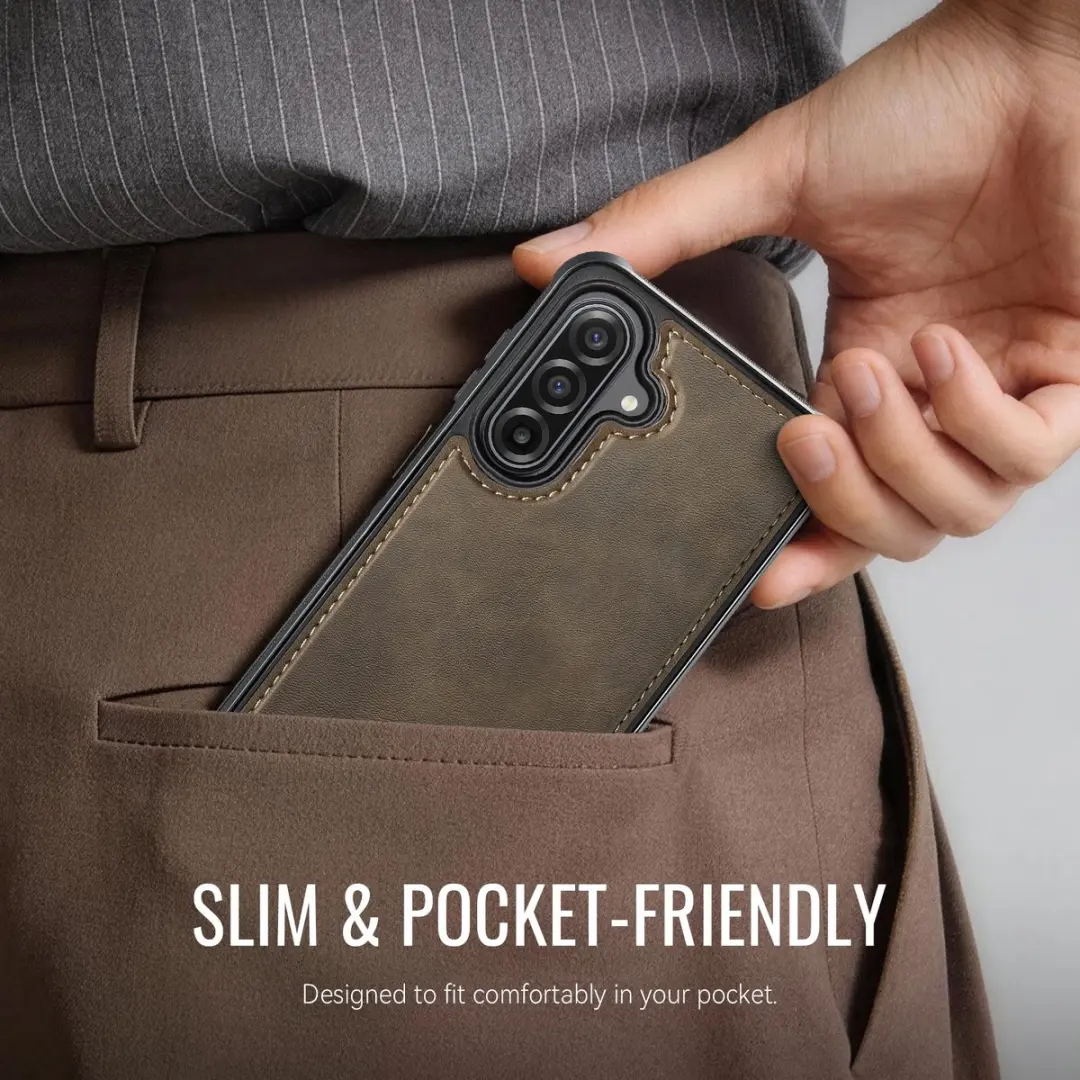 Caseme C69 Leather Back Cover Samsung Galaxy A56 - MagSafe - Bruin