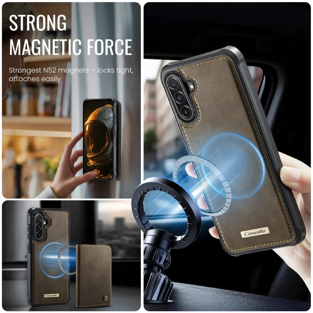 Caseme C69 Leather Back Cover Samsung Galaxy A56 - MagSafe - Bruin
