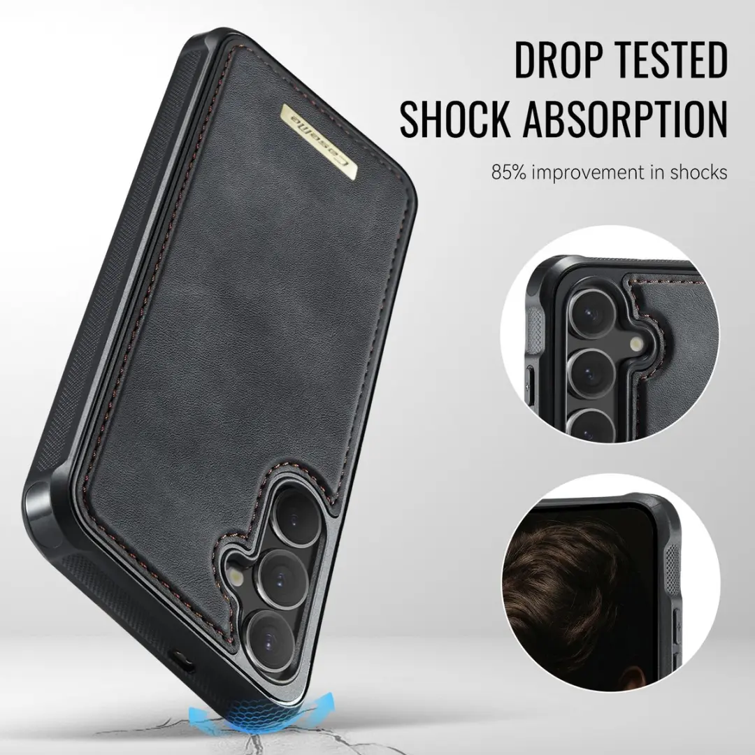 Caseme C69 Leather Back Cover - Samsung Galaxy S25 FE - MagSafe - Zwart
