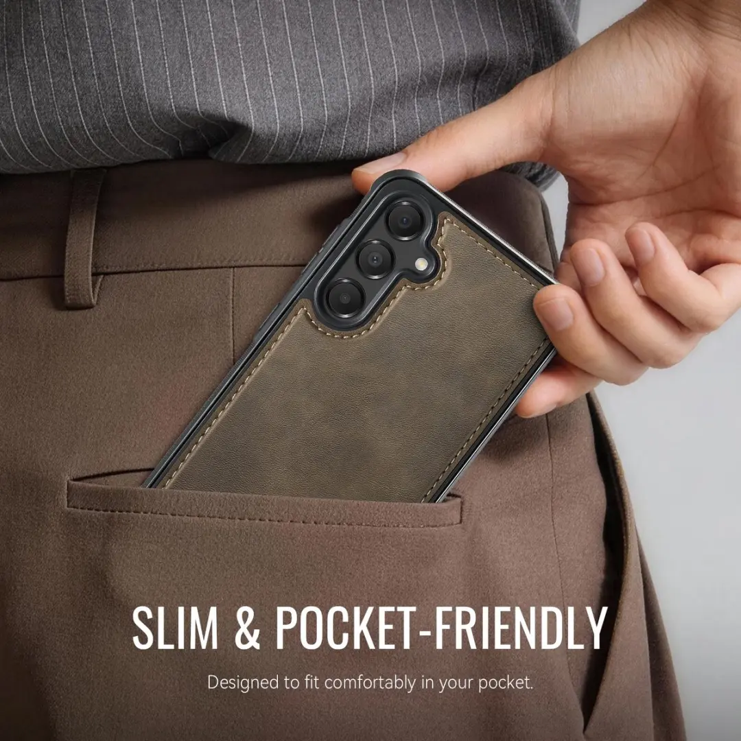 Caseme C69 Leather Back Cover Samsung Galaxy A35/A55 - MagSafe - Bruin