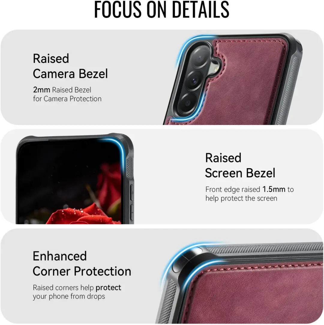 Caseme C69 Leather Back Cover MagSafe - Rood - Samsung Galaxy A57