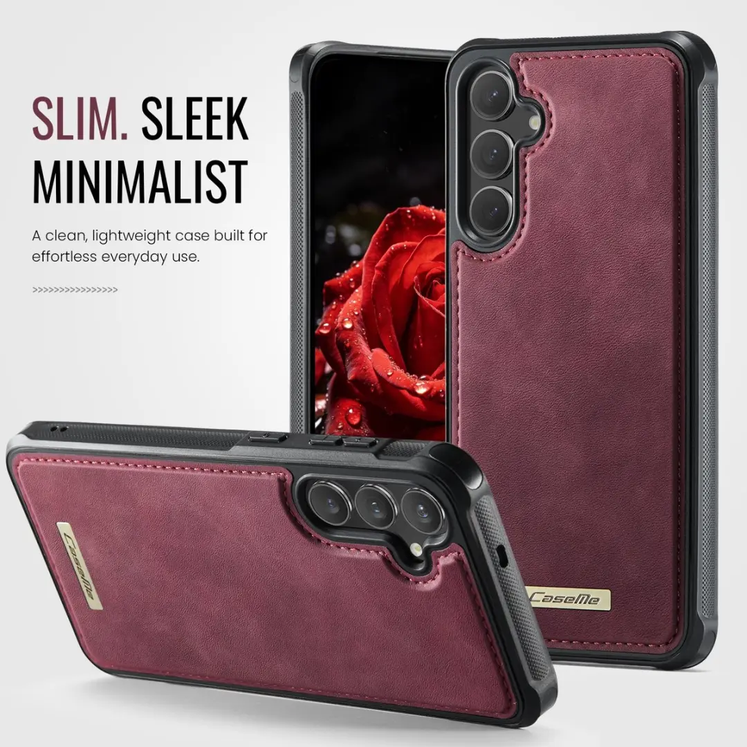 Caseme C69 Leather Back Cover - MagSafe Rood - Samsung Galaxy S25 FE