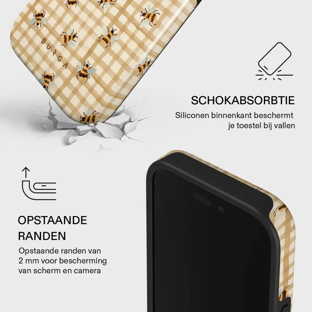 Burga Tough Backcover iPhone 16 - Honeycomb - Geel