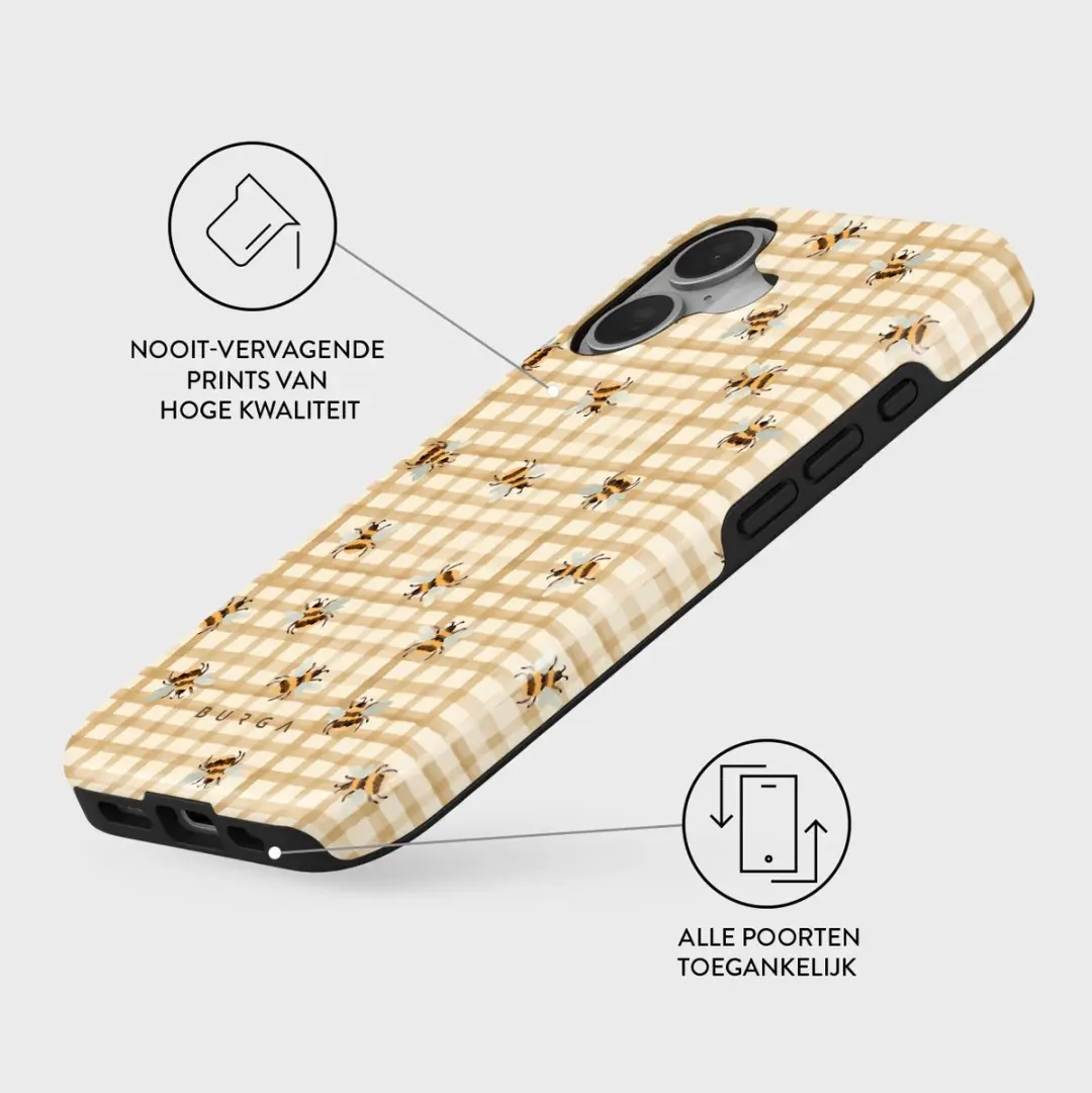 Burga Tough Backcover iPhone 16 - Honeycomb - Geel