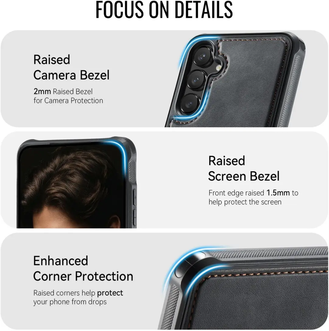 Caseme C69 Leather Back Cover - Samsung Galaxy S24/S25 - MagSafe - Zwart