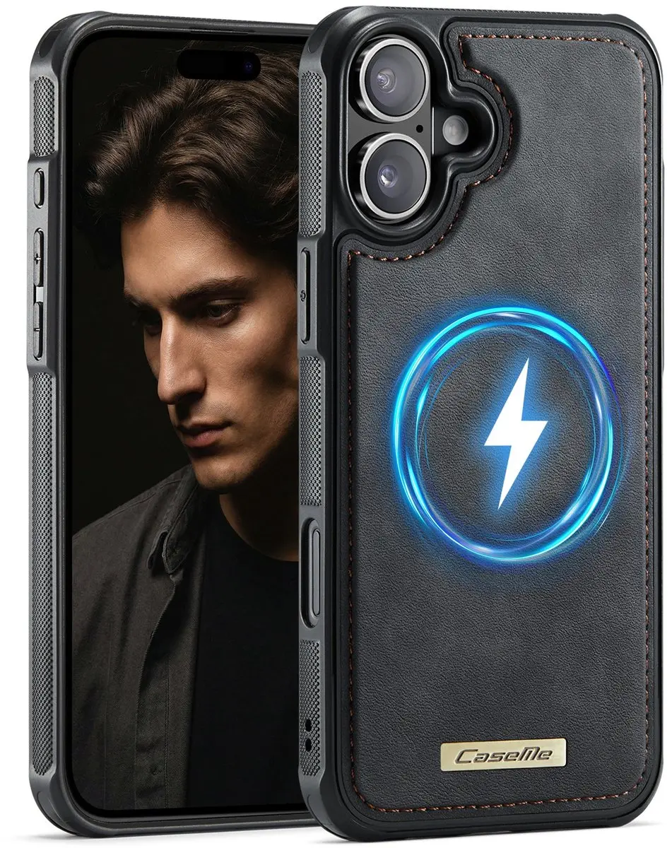 Caseme C69 Leather Back Cover iPhone 17 Hoesje