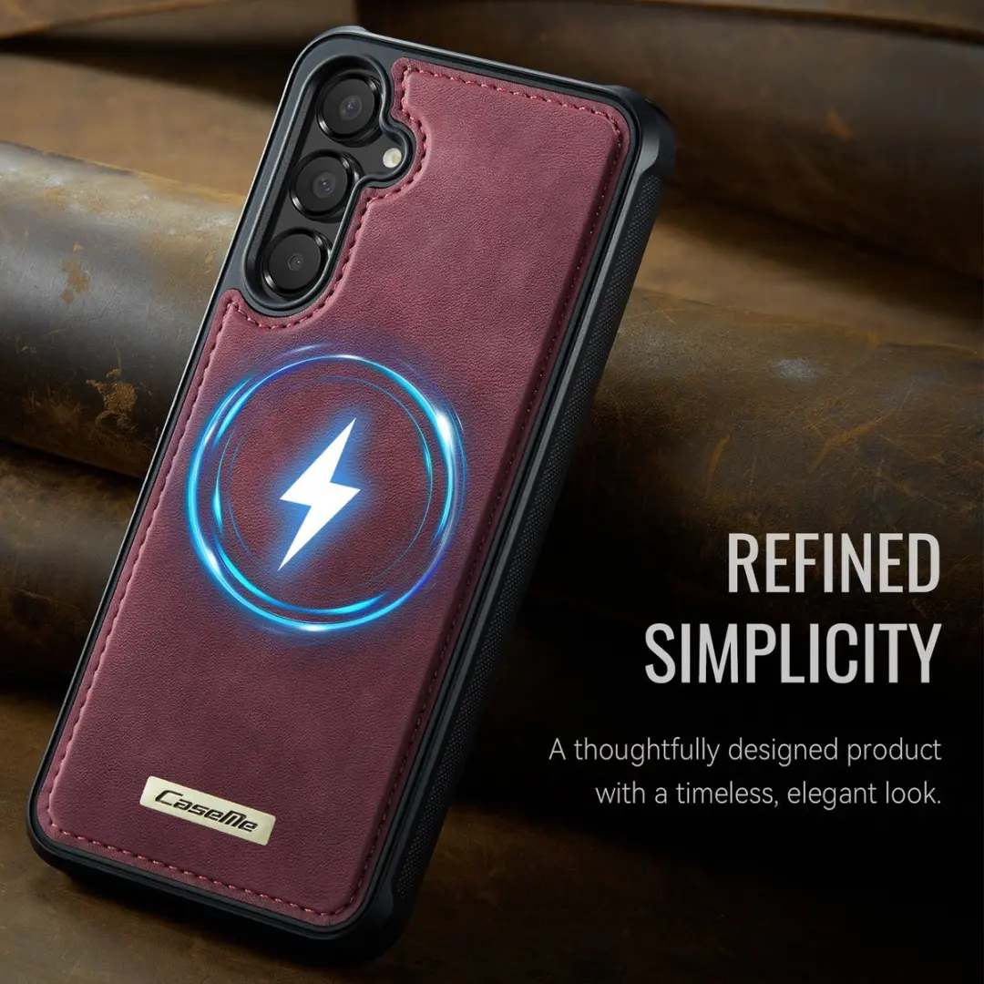 Caseme C69 Leather Back Cover MagSafe - Rood - Samsung Galaxy A17