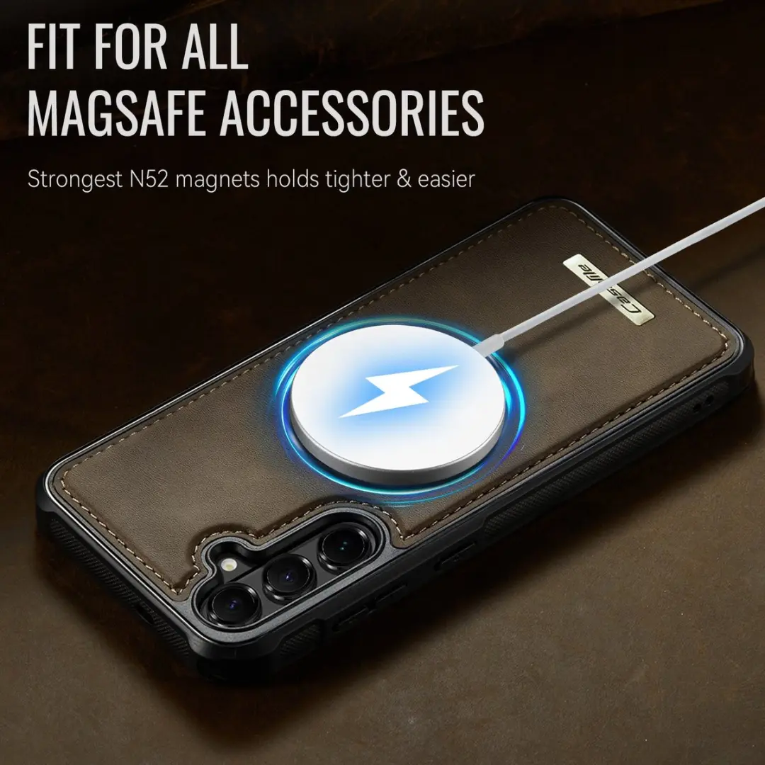 Caseme C69 Leather Back Cover MagSafe - Bruin