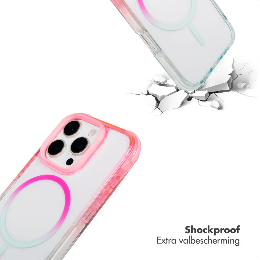 Selencia Hoesje iPhone 16 Pro Gradient Roze/Blauw