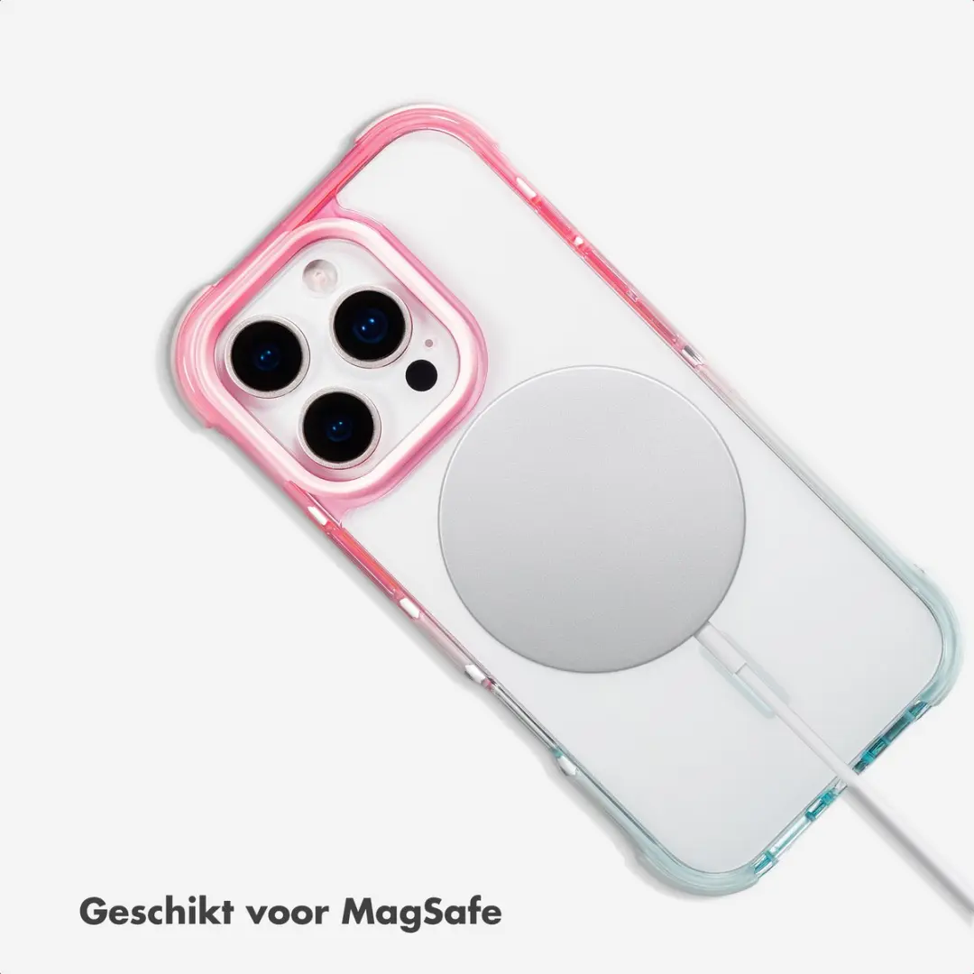 Selencia Hoesje iPhone 16 Pro Gradient Roze/Blauw