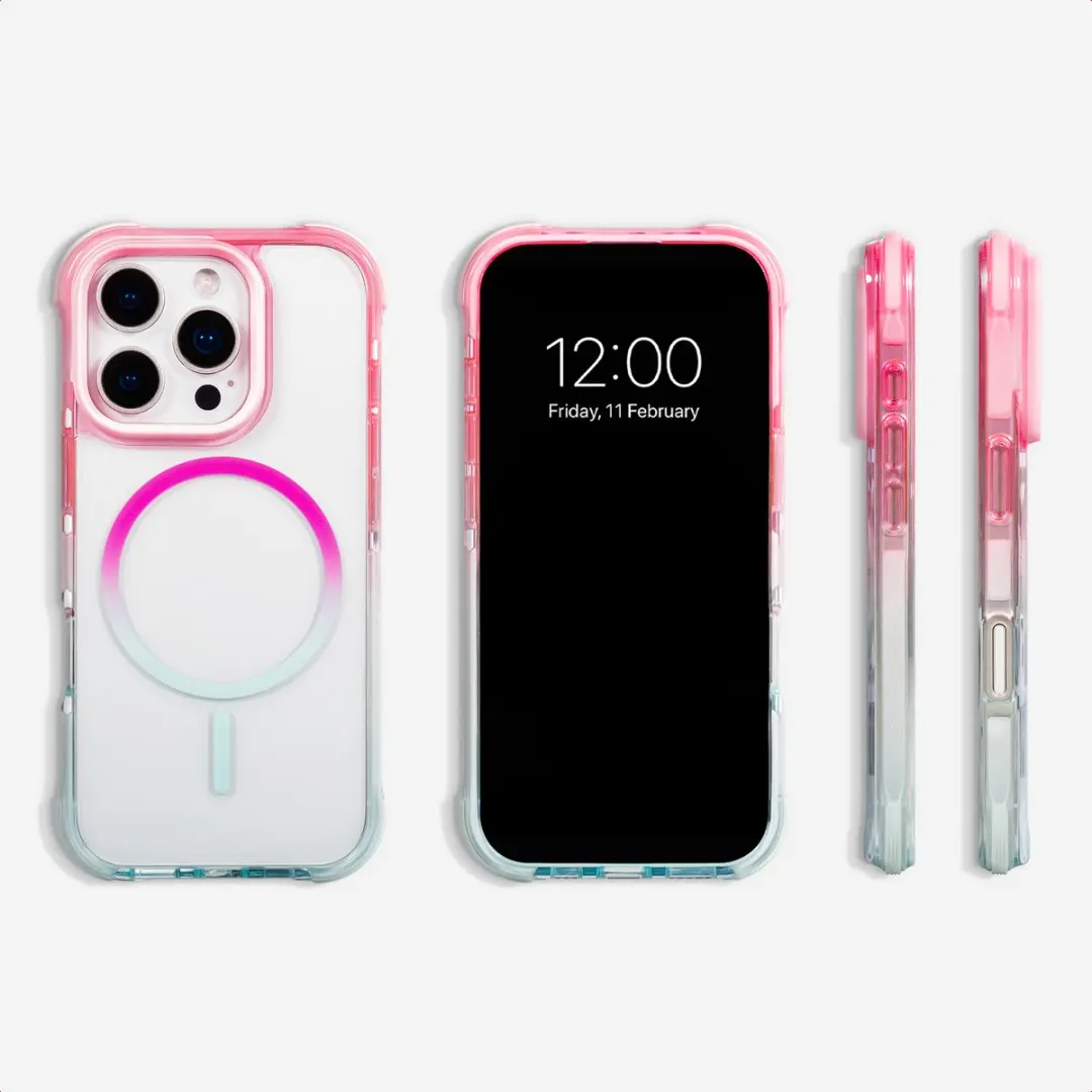 Selencia Hoesje iPhone 16 Pro Gradient Roze/Blauw