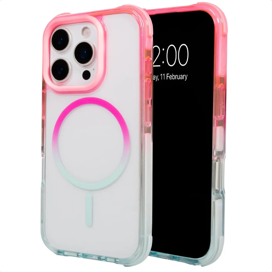 Selencia Hoesje iPhone 16 Pro Gradient Roze/Blauw