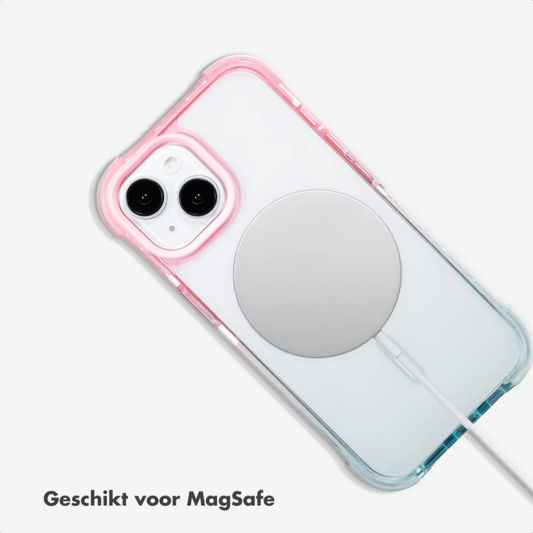 Selencia iPhone 15 Gradient Backcover - Roze/Blauw