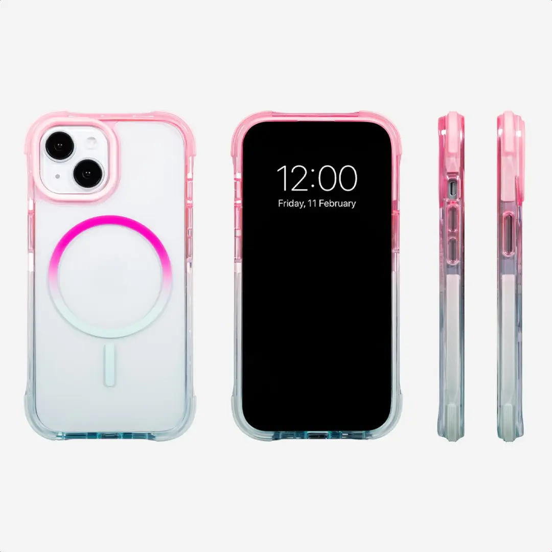 Selencia iPhone 15 Gradient Backcover - Roze/Blauw