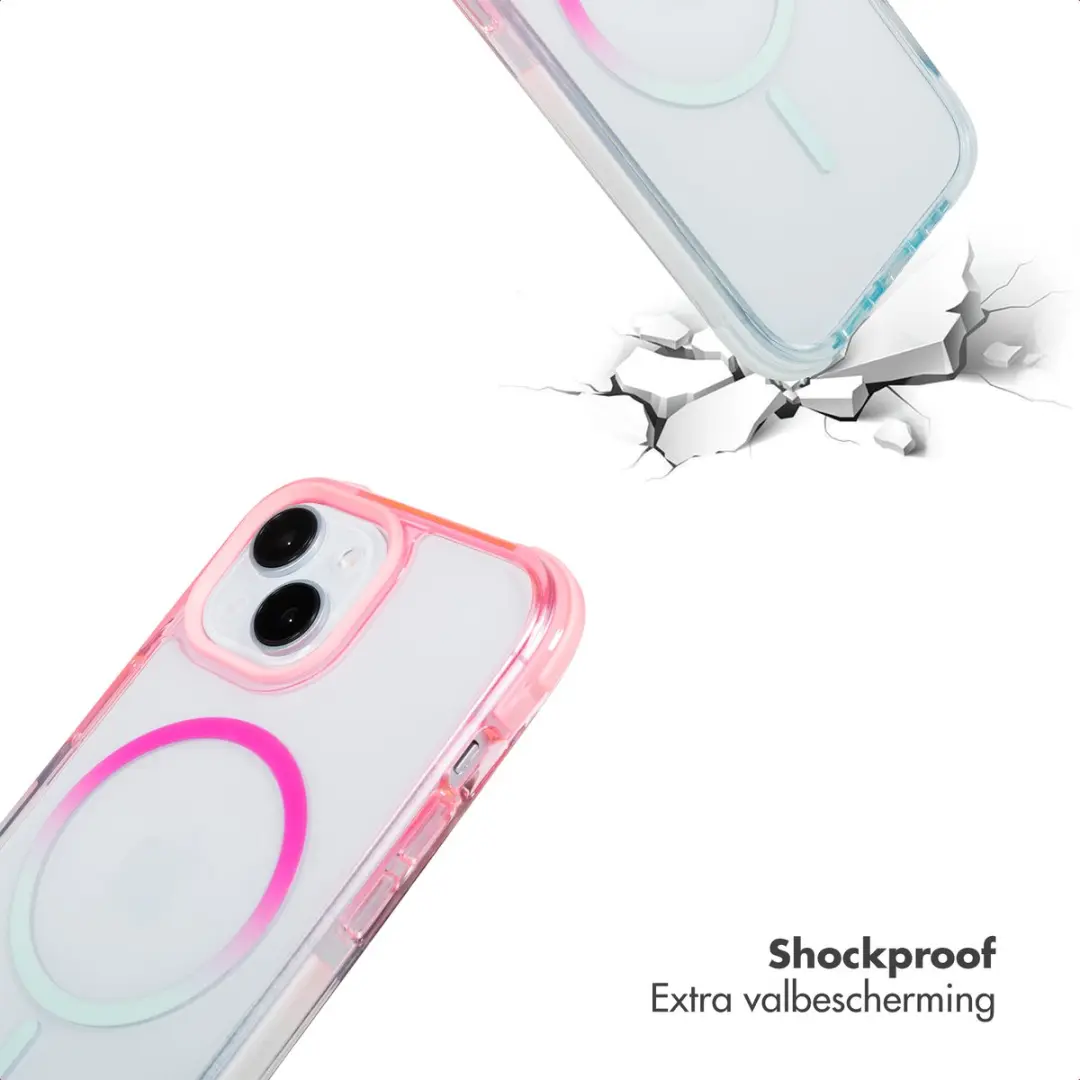 Selencia iPhone 15 Gradient Backcover - Roze/Blauw