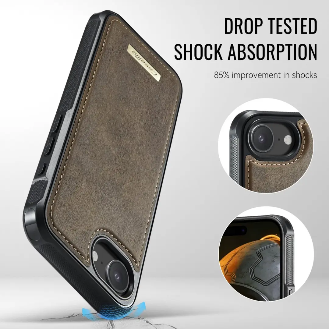 CaseMe C69 Leather Back Cover iPhone 16/17 - MagSafe - Bruin