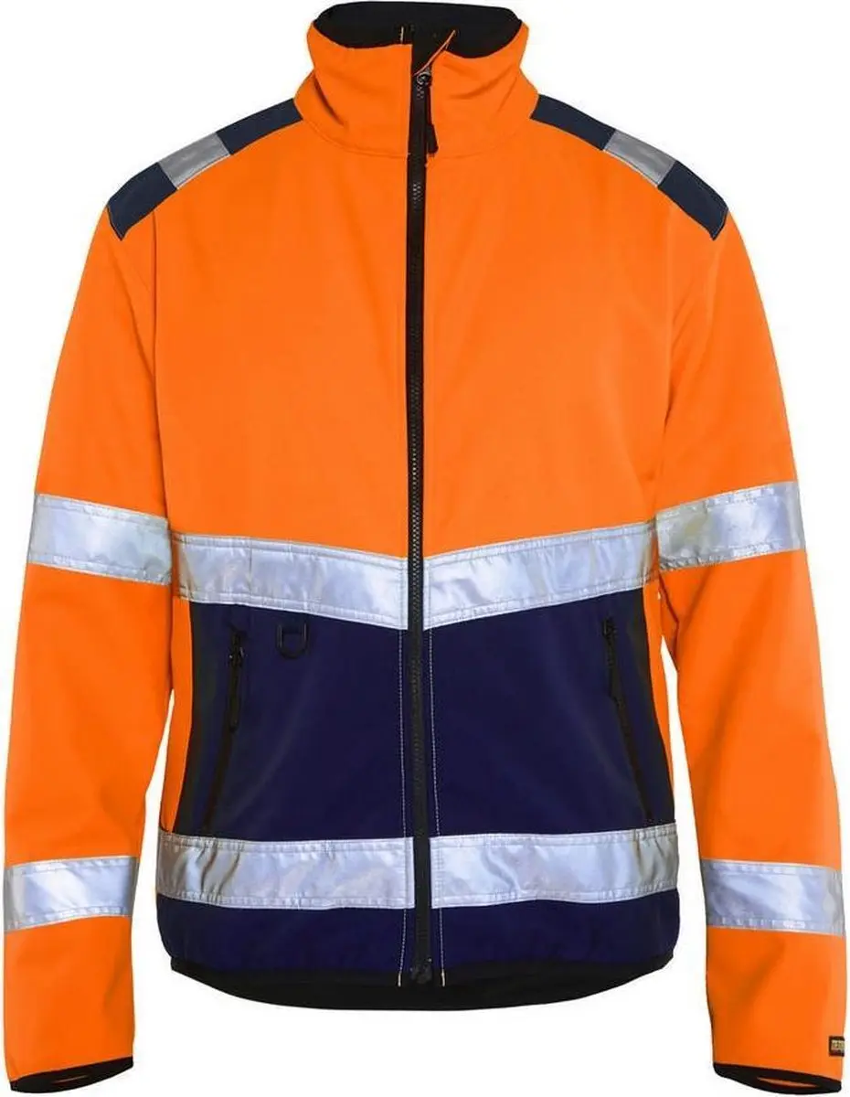 Blåkläder Arbeit High Vis Softshelljas 48772516 - High Vis Orange/Marineblauw